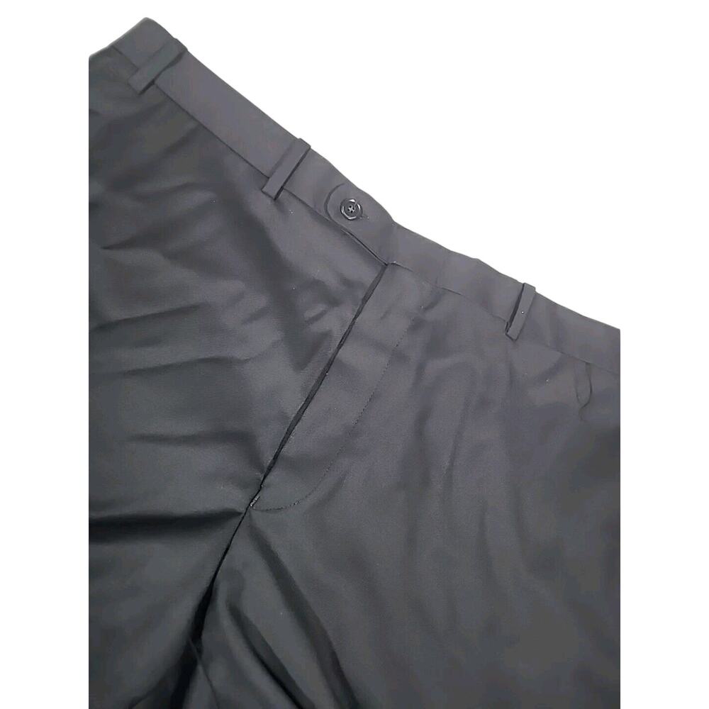 Peter Millar Solid Black Flat Front Suit Pants Si… - image 1